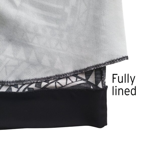 60s Mod Print Retro Nina Ricci Style Sleeveless Dress Black & White Shift Dress - Picture 8 of 16